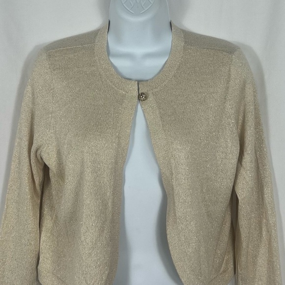 Ann Taylor Silk/Cotton jewel button cropped cardigan sweater S - Picture 6 of 9